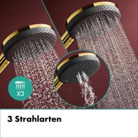 Vorschau: hansgrohe Raindance Alive Select S Duschkopf 125 3 Strahlarten polished gold optic 24500990