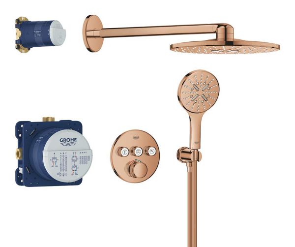 Grohe Grohtherm SmartControl Duschsystem Unterputz mit Rainshower SmartActive 310, warm sunset 34863DA0