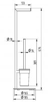 Vorschau: Avenarius Design WC-Ständer Bürstengarnitur mit Papierrollenhalter, chrom
