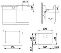 Vorschau: Blanco Etagon 500-F Granitspüle SILGRANIT®, flächenbündiger Einbau