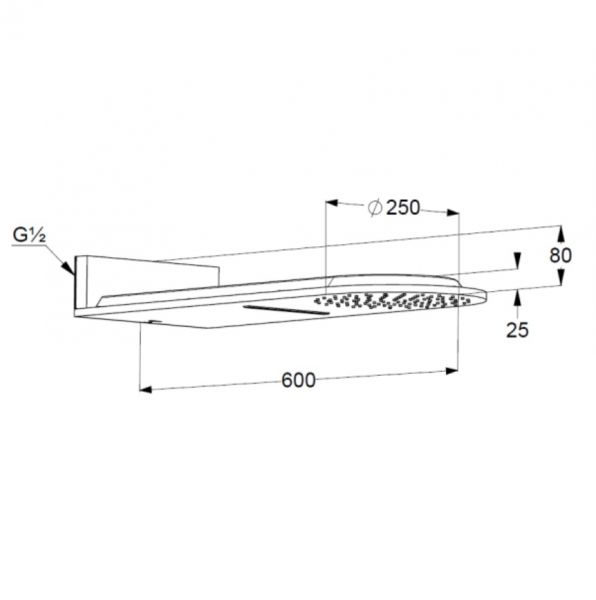 Kludi A-QA Kopfbrause Ø25cm, mit Schwallstrahl