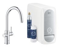 GROHE Blue Home C-Auslauf Starter Kit, herausziehbar, Filterfunktion & Sprudelfunktion chrom 31541000