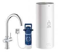 Vorschau: Grohe Red Duo Küchenarmatur C-Auslauf mit Boiler L, chrom