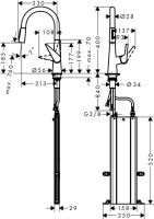 Vorschau: Hansgrohe Talis M51 Einhebel-Küchenmischer 200 mit Ausziehbrause und sBox, edelstahl finish