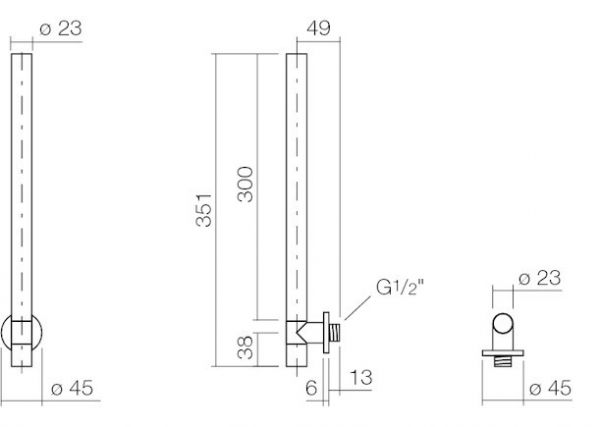 Alape EV.3 Eckventilverkleidung, verchromt