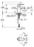 Vorschau: Grohe Eurosmart Cosmopolitan Einhand-Waschtischbatterie S-Size, wassersparend, chrom