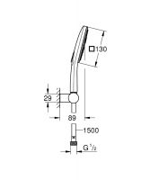 Vorschau: Grohe Rainshower SmartActive Cube 130 Wandhalterset, 3 Strahlarten, wassersparend