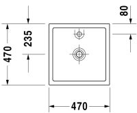 Vorschau: Duravit Starck 1 Aufsatzbecken 47x47cm weiss 0387470028