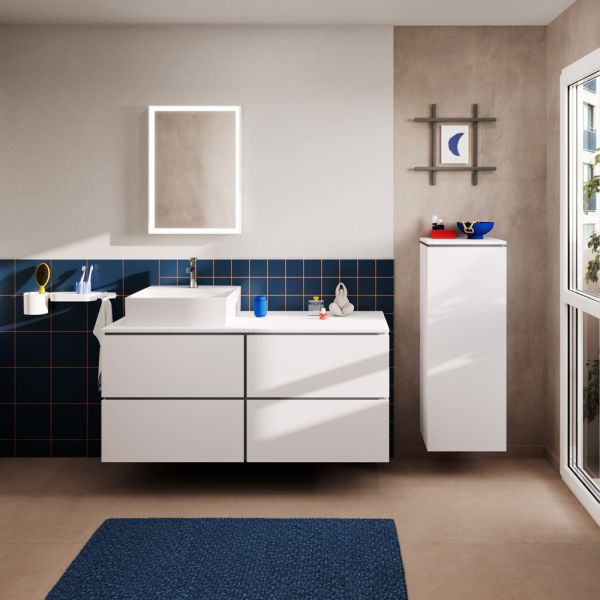 hansgrohe Xilesa E Waschtischunterschrank 137,5x55cm für Konsole, 4 Schubkästen mit Push-Open