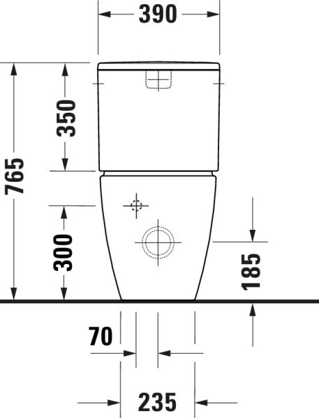 Duravit ME by Starck Stand-WC für Kombination, Tiefspüler, spülrandlos, WonderGliss, weiß