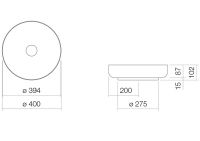 Vorschau: Alape SO-Serie Sondo 400 Aufsatzbecken, rund, Ø 40cm bicolor schwarz matt /weiß ProShield AB.SO400.1