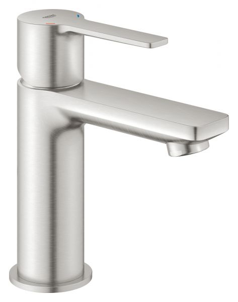 Grohe Lineare Waschtischbatterie XS-Size mit Push-open Ablaufgarnitur, wassersparend, supersteel