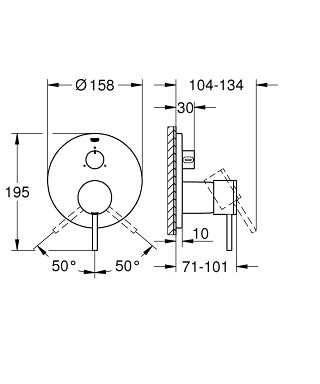 Grohe Atrio Einhandbatterie/Duscharmatur mit 3-Wege Umstellung