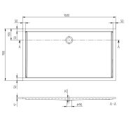 Vorschau: Villeroy&Boch Futurion Flat Quaryl®-Duschwanne, Eckmontage, flächenbündiger Einbau, 160x90cm UDQ1690FFL2V-01