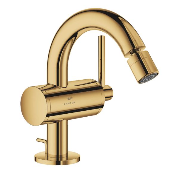 Grohe Atrio Einhand-Bidetbatterie mit Zugstangen-Ablaufgarnitur, cool sunrise 24364GL0