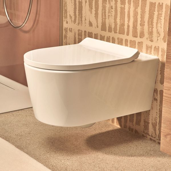 Hansgrohe EluPura S WC-Sitz Slim mit SoftClose und QuickRelease, weiß