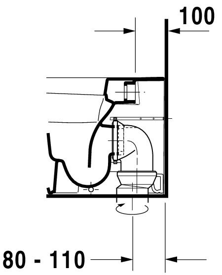 Duravit DuraStyle Stand-WC Tiefspüler, weiß