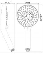 Vorschau: Avenarius Shower Handbrause Ø12cm, 5 Stahlarten, chrom