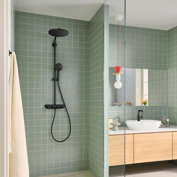 Grohe Vitalio Joy+ SmartControl System 280 Mono Duschsystem mit Thermostat, Aufputz, schwarz matt 1360472430
