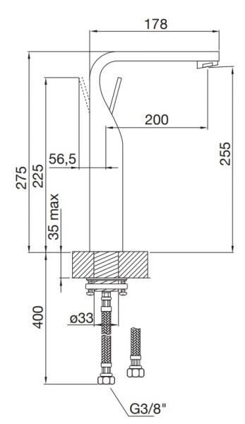 Steinberg Serie 230 Waschtisch-Einhebelmischer, Ausladung 200mm, chrom