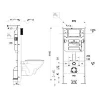 Vorschau: Kludi UNIFIX Unterputz-Spülkasten mit Rahmen für Wand-WC, 114x50cm