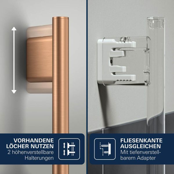 Grohe Vitalio Joy+ 120 Brausestangen-Set, 3 Strahlarten, warm sunset gebürstet