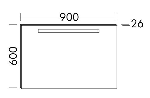 Burgbad Eqio/Sys30 Leuchtspiegel mit horizontaler LED-Beleuchtung, 90x60cm