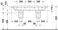 Vorschau: Duravit DuraStyle Doppelwaschtisch 130x48cm, mit Überlauf, ohne Wondergliss, weiß 2338130000