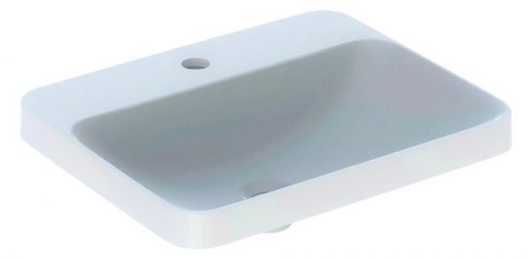 Geberit VariForm Einbauwaschtisch mit 1 Hahnloch, ohne Überlauf, rechteckig, Breite 55cm, weiß
