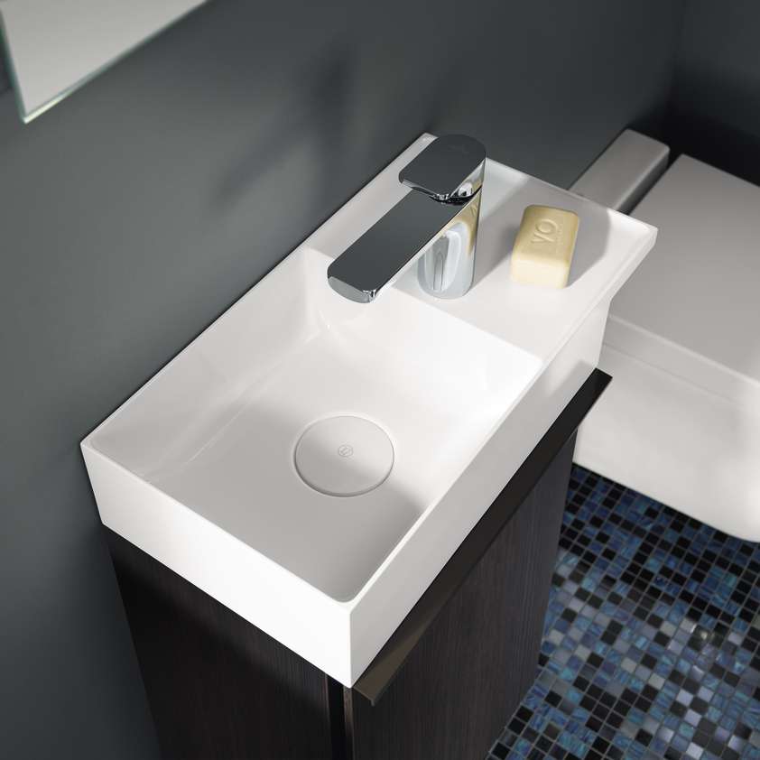 Burgbad Yumo Handwaschbecken 50,5x26,5cm mit Waschtischunterschrank mit