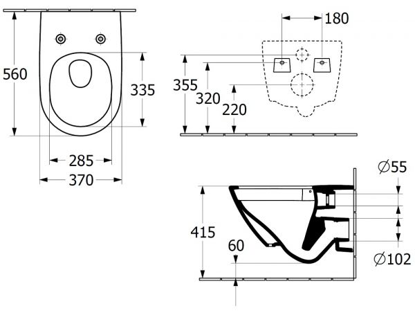 Villeroy&Boch Subway 3.0 Wand-WC spülrandlos mit TwistFlush, inkl. WC-Sitz, Combi-Pack, weiß