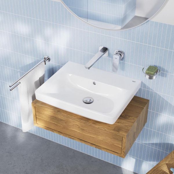 Grohe Euro Keramik Waschtisch 55cm mit HyperClean & Überlauf, ohne Hahnloch, weiß 102432SH00