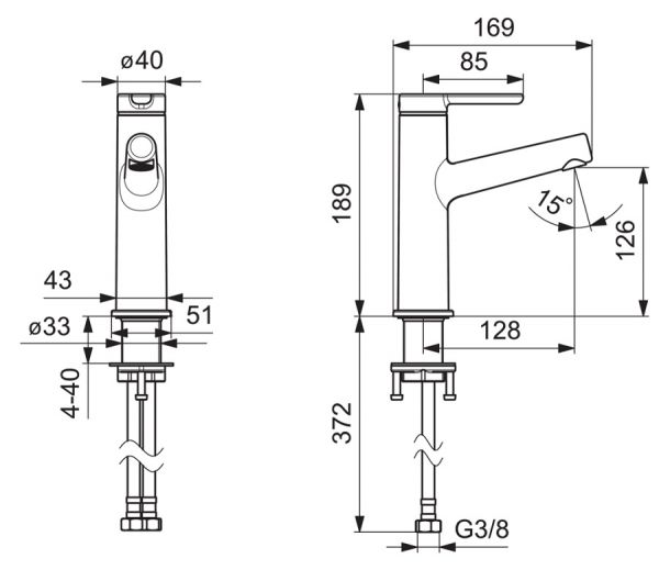 Hansa Hansadesigno Style Waschtisch-Einhand-Einlochbatterie, chrom