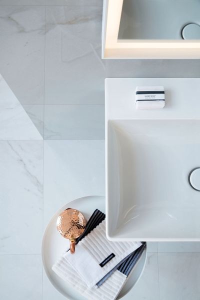 Duravit DuraSquare Waschtisch 60x47cm, mit 1 Hahnloch, geschliffen, mit WonderGliss, weiß
