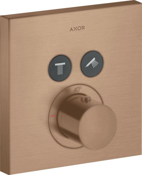 Axor ShowerSelect Thermostat Square Unterputz, für 2 Verbraucher, eckig Brushed Red Gold 36715310