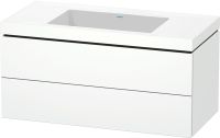 Duravit L-Cube c-bonded Set 100x48cm mit Vero Air Waschtisch mit 2 Schubladen, ohne Hahnloch weiß matt LC6928N1818
