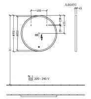 Vorschau: Villeroy&Boch Subway 3.0 LED-Spiegel Ø91cm, mit Sensordimmer, schwarz matt