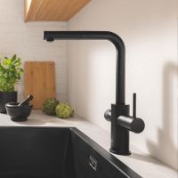 Grohe Blue Pure Minta Spültischarmatur mit Filterfunktion, herausziehbarer L-Auslauf, phantom black 30590KF0