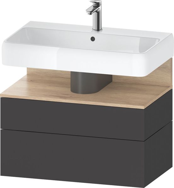 Duravit Qatego Unterschrank 79x47cm in graphit supermatt Antifingerprint, mit offenem Fach