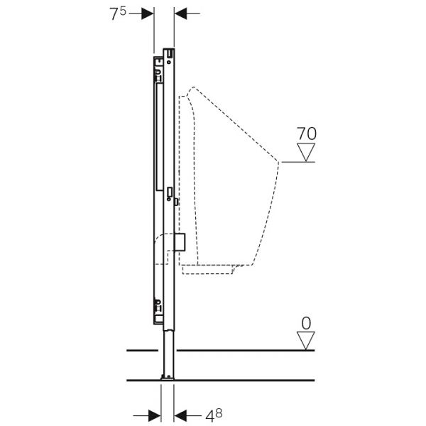 Geberit Duofix Element für Urinal, 112–130cm, universell, für integrierte Urinalsteuerung