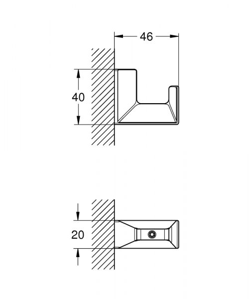 Grohe Selection Cube Bademantelhaken, chrom