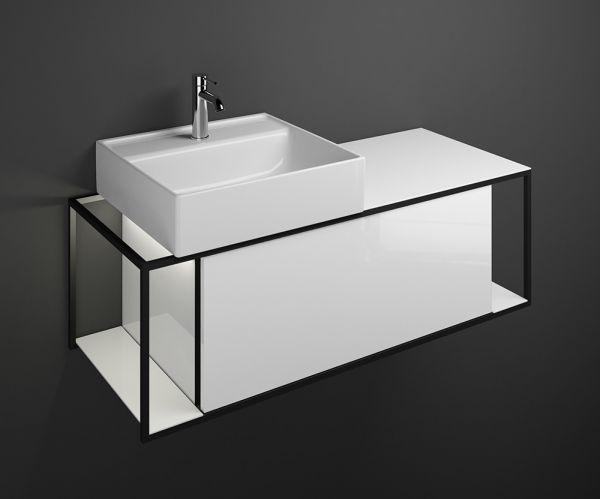 Burgbad Junit Aufsatzwaschtisch 120cm mit Unterschrank und LED-Beleuchtung