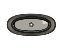 Vorschau: RIHO Solid Frosted Oval freistehende Badewanne 160x72x56,50cm frosted smoke B129002F01