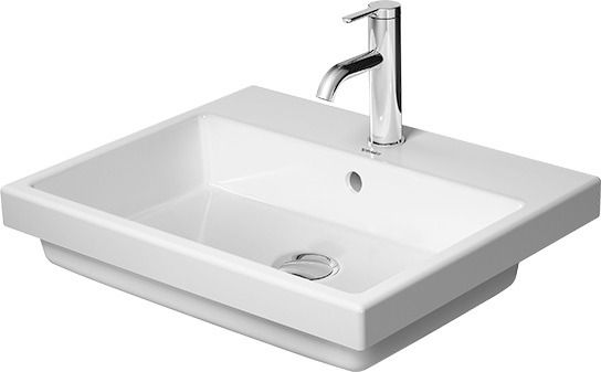 Duravit Vero Air Einbauwaschtisch rechteckig 55x45,5cm, mit 1 Hahnloch, mit Überlauf, weiß 0383550000