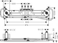 Vorschau: Axor ShowerCollection Grundkörper für ShowerHeaven 1200/300 4jet