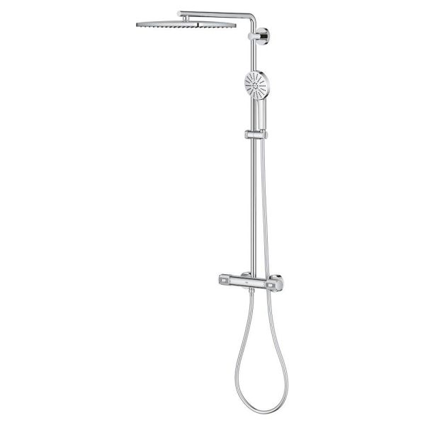 Grohe Vitalio Joy+ CoolTouch System 350x230 Duschsystem mit Thermostat, Aufputz, chrom