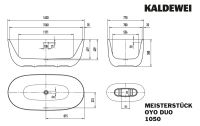 Vorschau: Kaldewei Meisterstück Oyo Duo Badewanne freistehend 163x77cm Mod. 1050-4034 205043530001