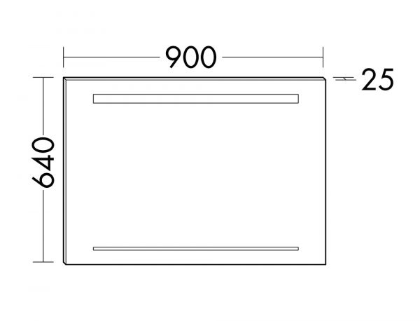 Burgbad Iveo Leuchtspiegel mit horizontaler LED-Beleuchtung, dimmbar, 90x64cm