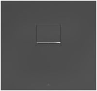 Villeroy&Boch Squaro Infinity Quaryl®-Duschwanne, flächenbündiger Einbau, 80x75cm, anthracite, UDQ8075SQI2IV-1S