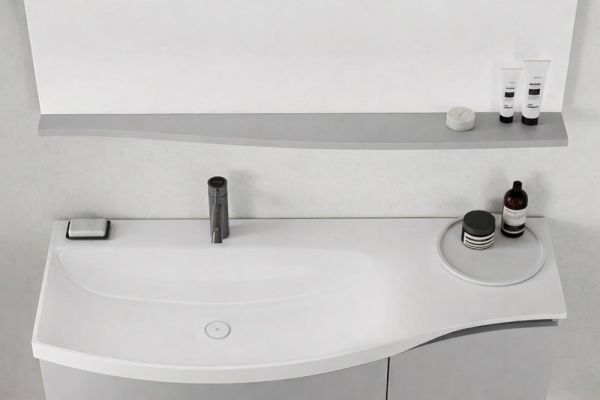 Burgbad Sinea 3.0 LED-Spiegel, Ausführung links, mit Ablage (breitere Seite rechts)